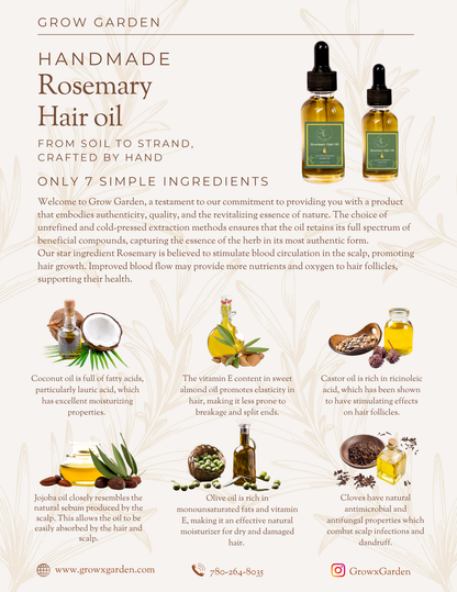Rosemary Hair Oil 30ml – Nourish Scalp & Support Healthy Hair Growth