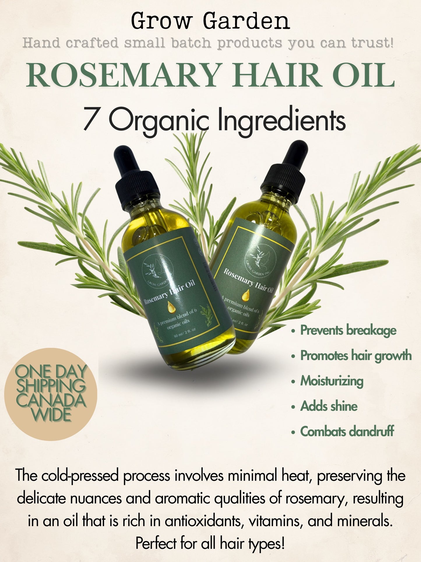 Rosemary Hair Oil 30ml – Nourish Scalp & Hair Growth